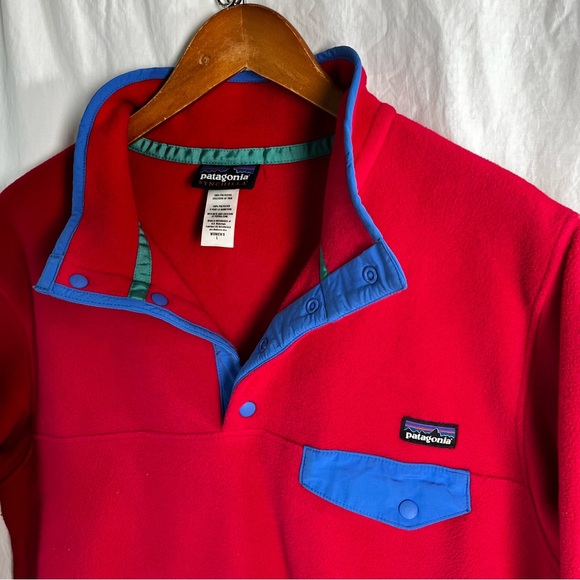 Patagonia Synchilla Snap T Pullover Fleece Sweater Pink Womens Size Large Y2K 08 - Picture 4 of 16